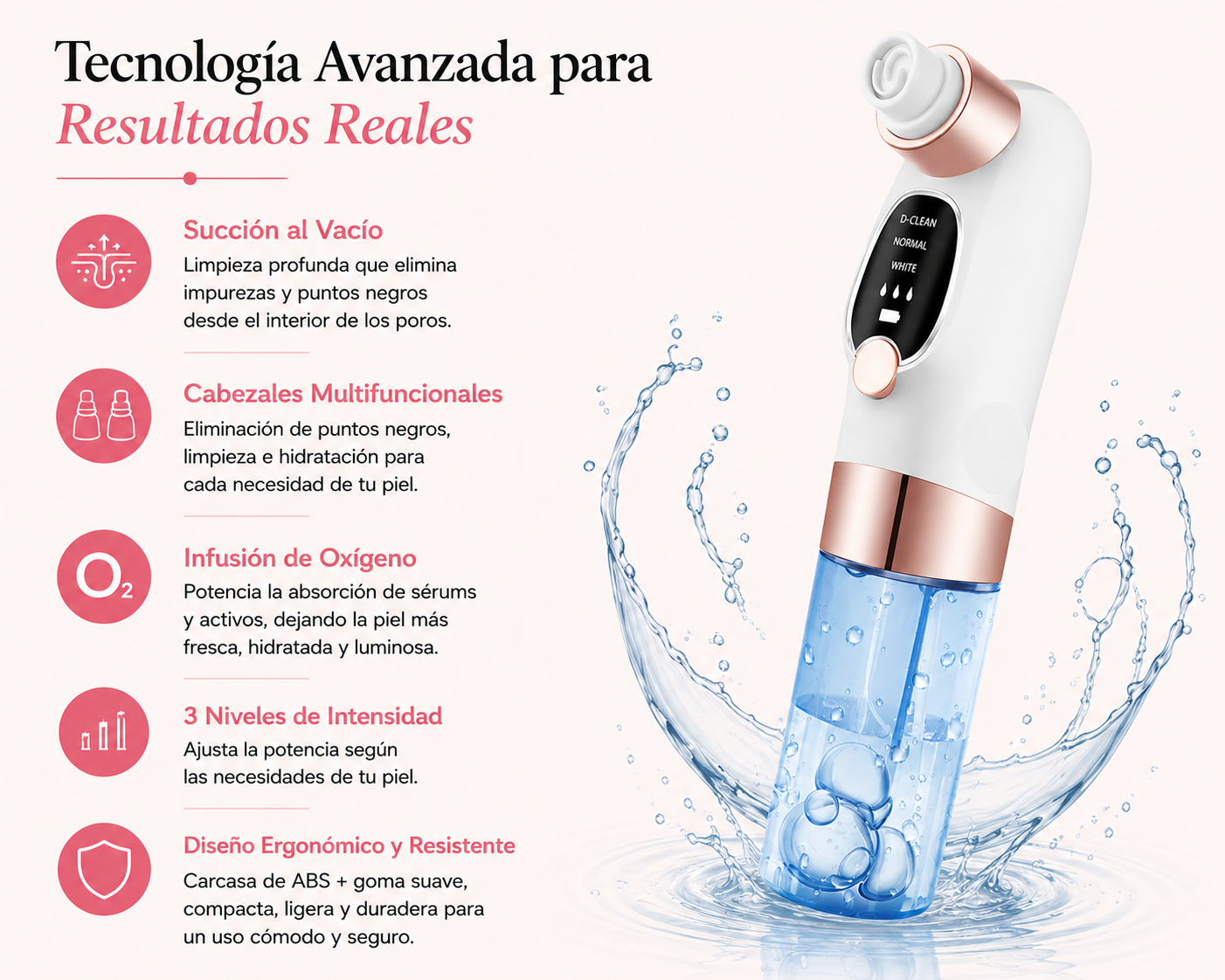 Facial Eléctrico con Infusión de Oxígeno y Limpieza Profunda