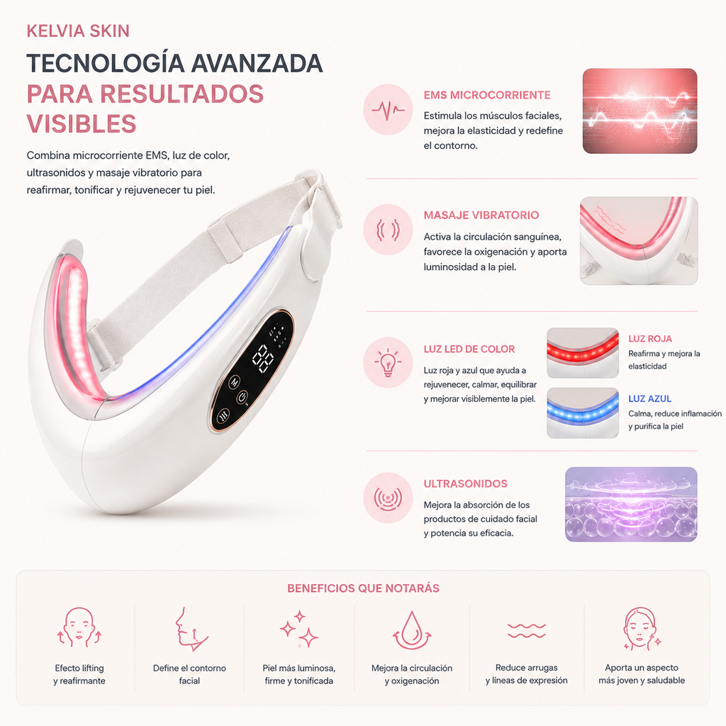 Masajeador Facial Lifting EMS con Microcorriente