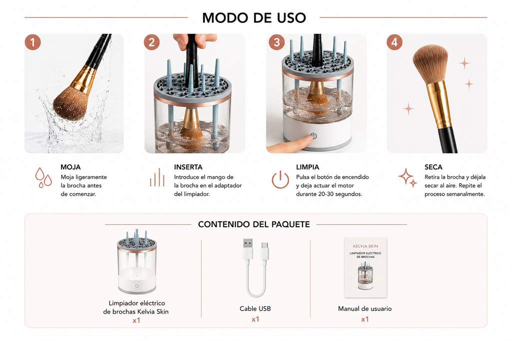 Limpiador Eléctrico de Brochas de Maquillaje