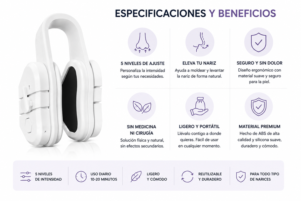 Modelador de Nariz Eléctrico con Lifting y Microcorriente EMS