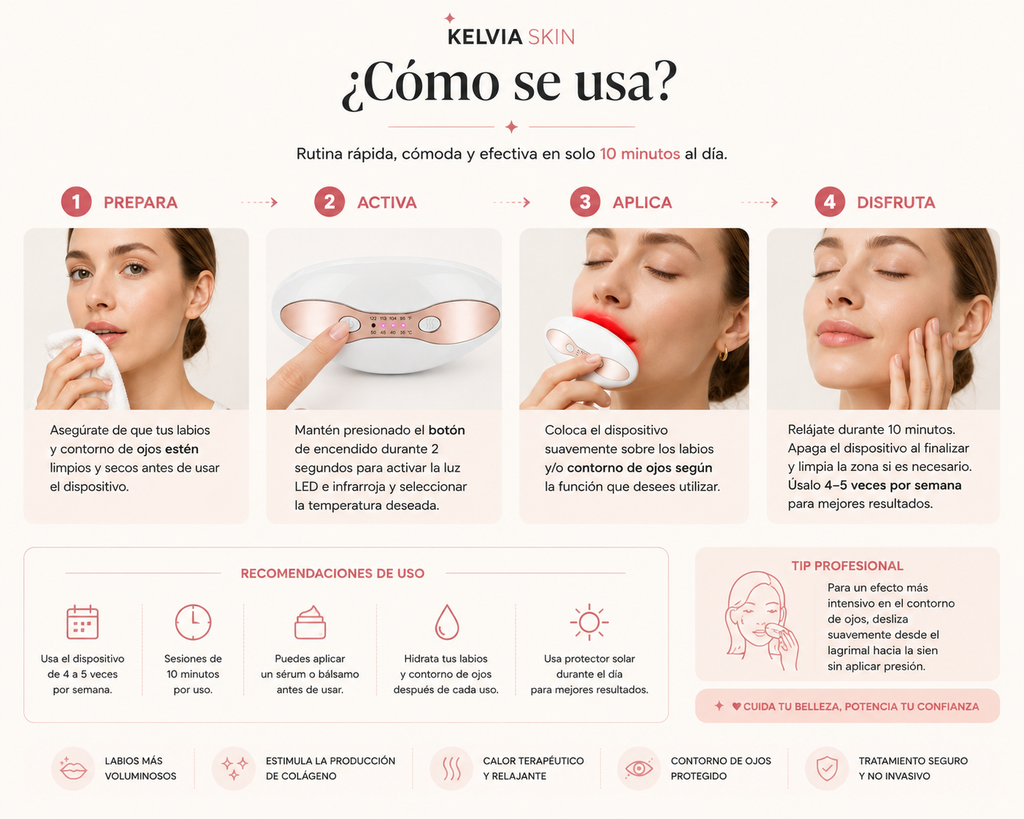 Dispositivo LED con Infrarrojos para Labios y Contorno Ocular